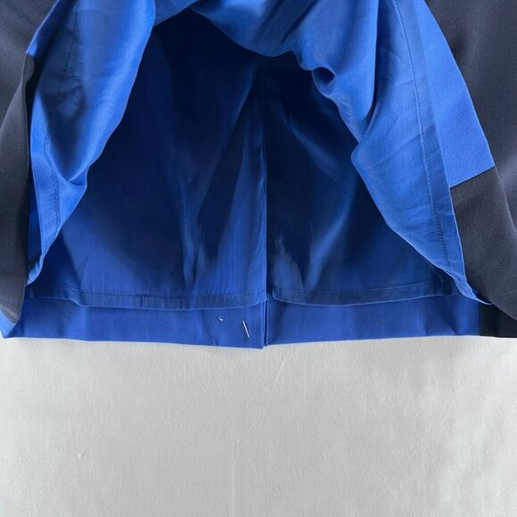 J.CREW Skirt Size 16 Pencil Straight Side Panel Vented Wool Blue Black - Picture 3 of 8